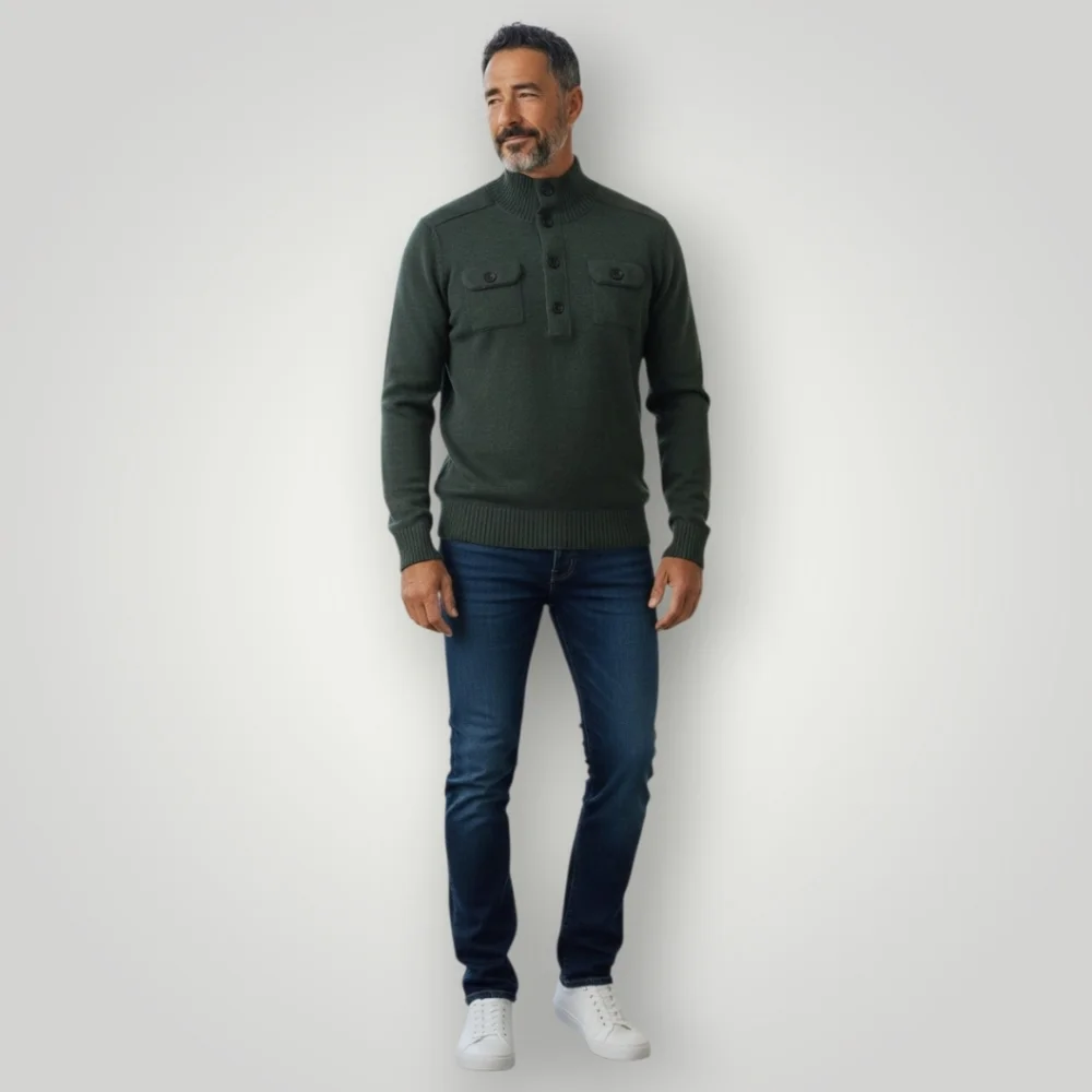 Banana Republic Merino‎ Wool Military Sweater Meduim Green Gorpcore Utility